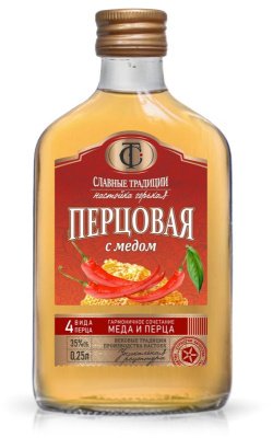 Настойка горькая Славные Традиции Перцовая с медом 35% 0.25л РОССИЯ